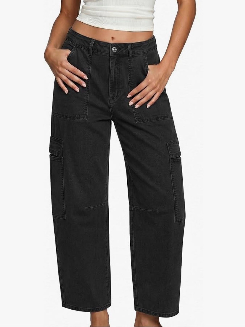 Black Cargo Utility Pants